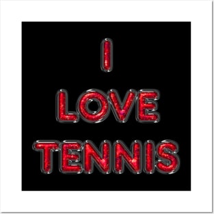 I Love Tennis - Red Posters and Art